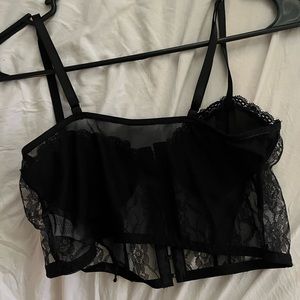 hook and eye lace crop top
